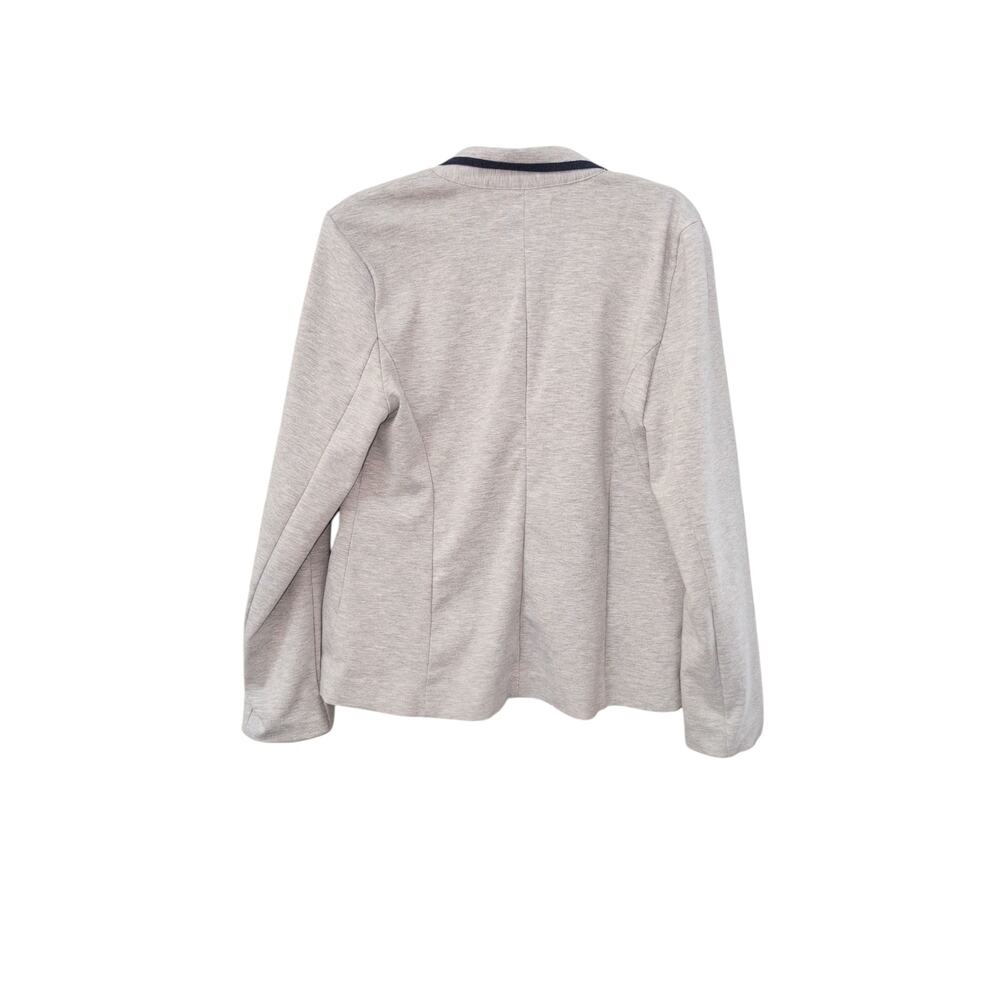 Ellen Tracy Gray Sweatshirt Jacket with Blue Trim Size Large - Picture 4 of 4